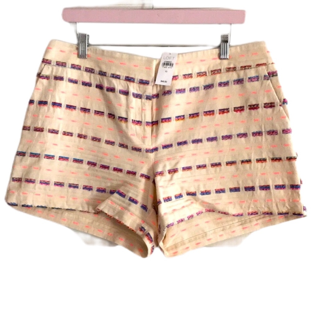 NWT, Loft, Multicolored Shorts, Sz 10, 4” Inseam